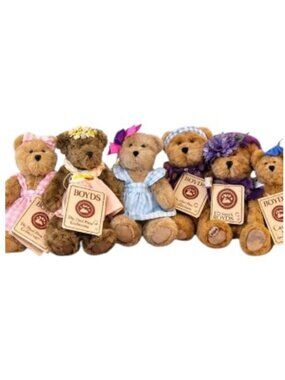 Boyds Bears Head Bean Collection Lot of 6 + Cassidy Bearsmak Hallmark Exclusive